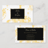 Carte De Visite Salon des cheveux Moderne Jaune Abstrait Splash (Devant / Derrière)