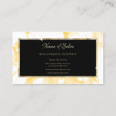 Carte De Visite Salon des cheveux Moderne Jaune Abstrait Splash (Dos)