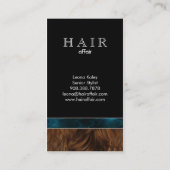 Carte De Visite Salon des cheveux Wavy Turquoise Bleu Noir (Dos)