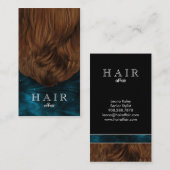 Carte De Visite Salon des cheveux Wavy Turquoise Bleu Noir (Devant / Derrière)