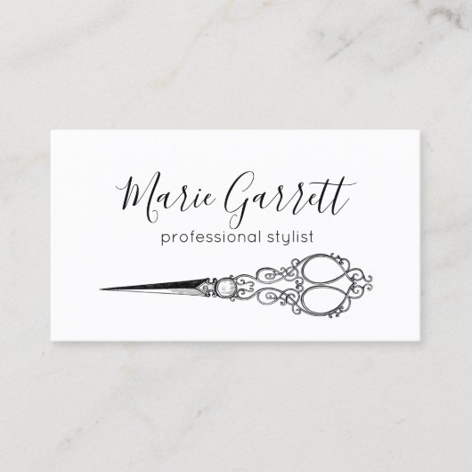 Carte De Visite Salon des ciseaux vintages (Devant)