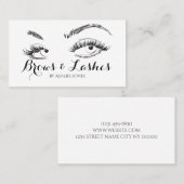 Carte De Visite Salon des extensions Eyebrows et Eyelash (Devant / Derrière)
