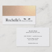 Carte De Visite Salon des extensions Eyelash Faux Gold (Devant / Derrière)