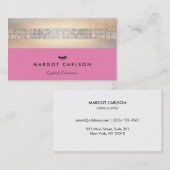 Carte De Visite Salon des extensions Sequin et Gold Pink Eyelash (Devant / Derrière)