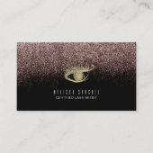 Carte De Visite Salon des Eyelashes Or Faux Noir (Devant)