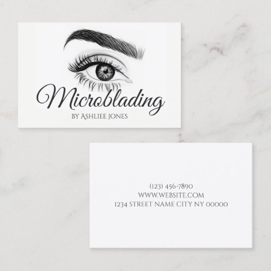 Carte De Visite Salon des sourcils et cils microblading (Devant / Derrière)