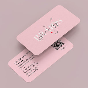 Carte De Visite Salon des tresses de coiffure élégant Pastel rose