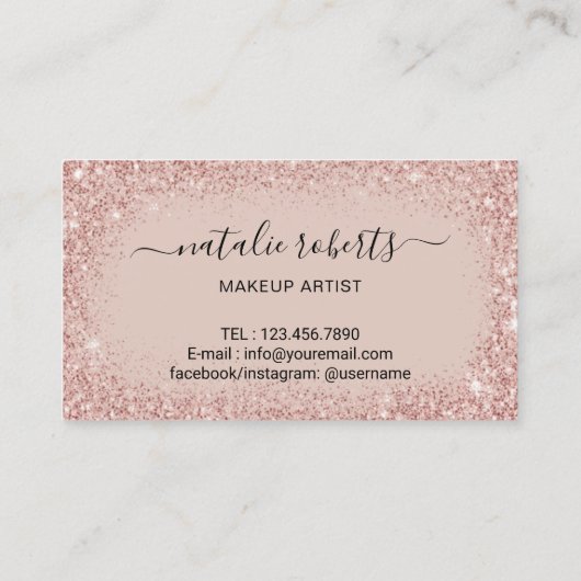 Carte De Visite Salon d'extension Eyelash Parties scintillant or R (Dos)