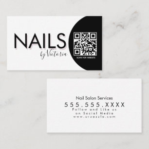 Carte De Visite Salon d'ongles Artiste de beauté CODE QR   