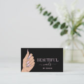 Carte De Visite salon d'ongles femme main glittering nails technic (Debout devant)