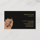 Carte De Visite salon d'ongles femme main glittering nails technic (Dos)