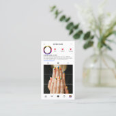 Carte De Visite Salon d'ongles moderne Instagram Inspiré (Debout devant)