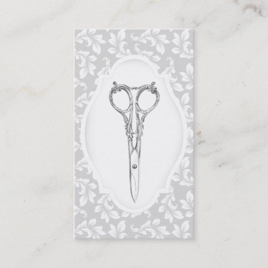 Carte De Visite Salon élégant de ciseaux argentés antiques de (Devant)