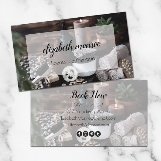 Carte De Visite Salon Esthétique spa Calligraphie de script