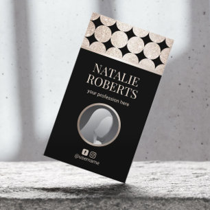 Carte De Visite Salon et photo SPA de luxe géométrique noir & or