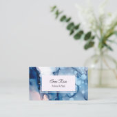 Carte De Visite ~ Salon et Spa Abstrait Blue Artisly Chic (Debout devant)