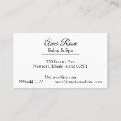 Carte De Visite ~ Salon et Spa Abstrait Blue Artisly Chic (Dos)