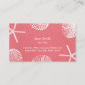 Carte De Visite Salon et Spa Coral Red Beach Seashs (Dos)