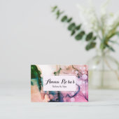 Carte De Visite Salon et spa Fuschia abstrait chic de *~* (Debout devant)