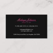 Carte De Visite Salon et spa noirs et blancs élégants de damassé (Dos)
