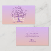 Carte De Visite Salon et spa pourpres de thérapie de massage (Devant / Derrière)