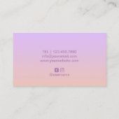 Carte De Visite Salon et spa pourpres de thérapie de massage (Dos)