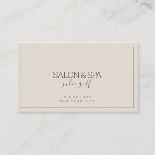 Carte De Visite Salon et Spa Professionnel Moderne (Devant)