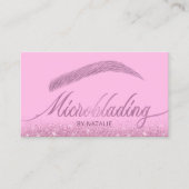 Carte De Visite Salon Eyebrow Microblading Parties scintillant ros (Devant)