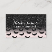 Carte De Visite Salon Eyelash Extensions Blush & Black Lashes (Devant)