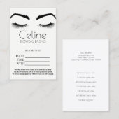 Carte De Visite Salon Eyelashes Eyelashes Card (Devant / Derrière)
