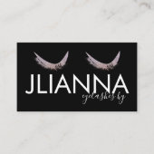 Carte De Visite Salon Faux Parties scintillant Eyelashes Noir Blan (Devant)