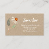 Carte De Visite Salon Fleurs de Jardin Rose Maquillage Coiffure St (Dos)