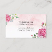 Carte De Visite Salon floral d'aquarelle de coiffeur de maquilleur (Dos)