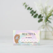 Carte De Visite salon holographique à ongles femme à ongles main t (Debout devant)