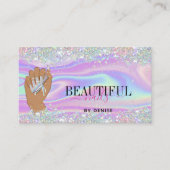 Carte De Visite salon holographique ongle femme main nails technic (Devant)