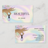 Carte De Visite salon holographique ongle femme main nails technic (Devant / Derrière)