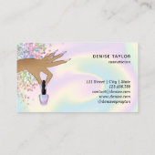 Carte De Visite salon holographique ongle femme main nails technic (Dos)