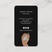 Carte De Visite salon holographique ongle femme main nails technic (Dos)