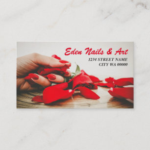 Carte De Visite Salon Hot Red Nails