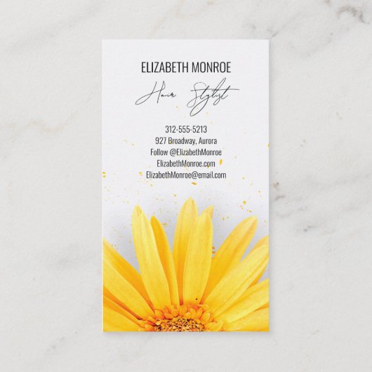 Carte De Visite Salon Jaune Daisy (Dos)