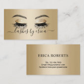Carte De Visite Salon Lash des extensions Gold Long Eyelash (Devant / Derrière)