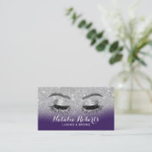 Carte De Visite Salon Lashes & Browns Parties scintillant moderne  (Debout devant)