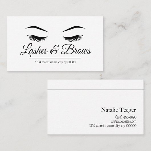 Carte De Visite Salon Lashes & Brows (Devant / Derrière)