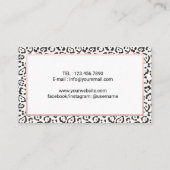 Carte De Visite Salon Léopard Rose de ciseau doré (Dos)