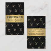 Carte De Visite Salon Métallique Or de luxe Shears (Devant / Derrière)