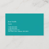 Carte De Visite Salon minimaliste de ciseau Turquoise moderne (Dos)