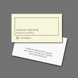 Carte De Visite Salon minimaliste moderne aux cheveux jaune pâle