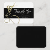 Carte De Visite Salon moderne Beauté Merci Logo Ciseau Or (Devant / Derrière)