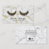 Carte De Visite Salon moderne de marbre d'or de maquilleur de (Devant / Derrière)