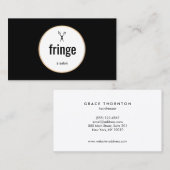 Carte De Visite Salon moderne moderne noir et blanc (Devant / Derrière)